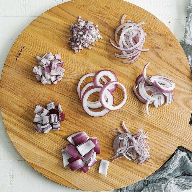 Knife skills for chopping onions